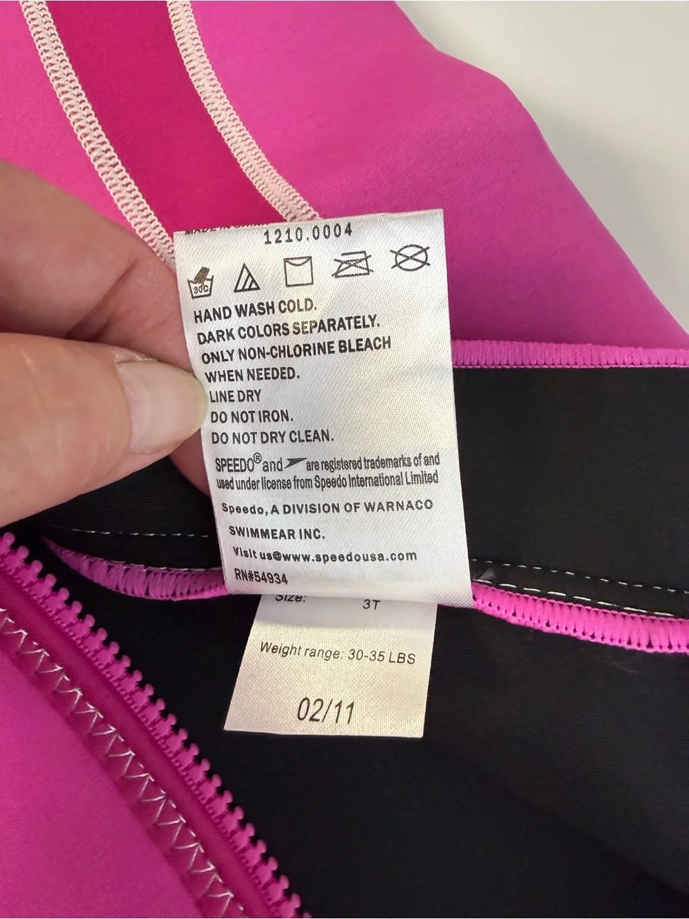 Speedo begin to swim wet child’s wet suit rash guard pink size 3t